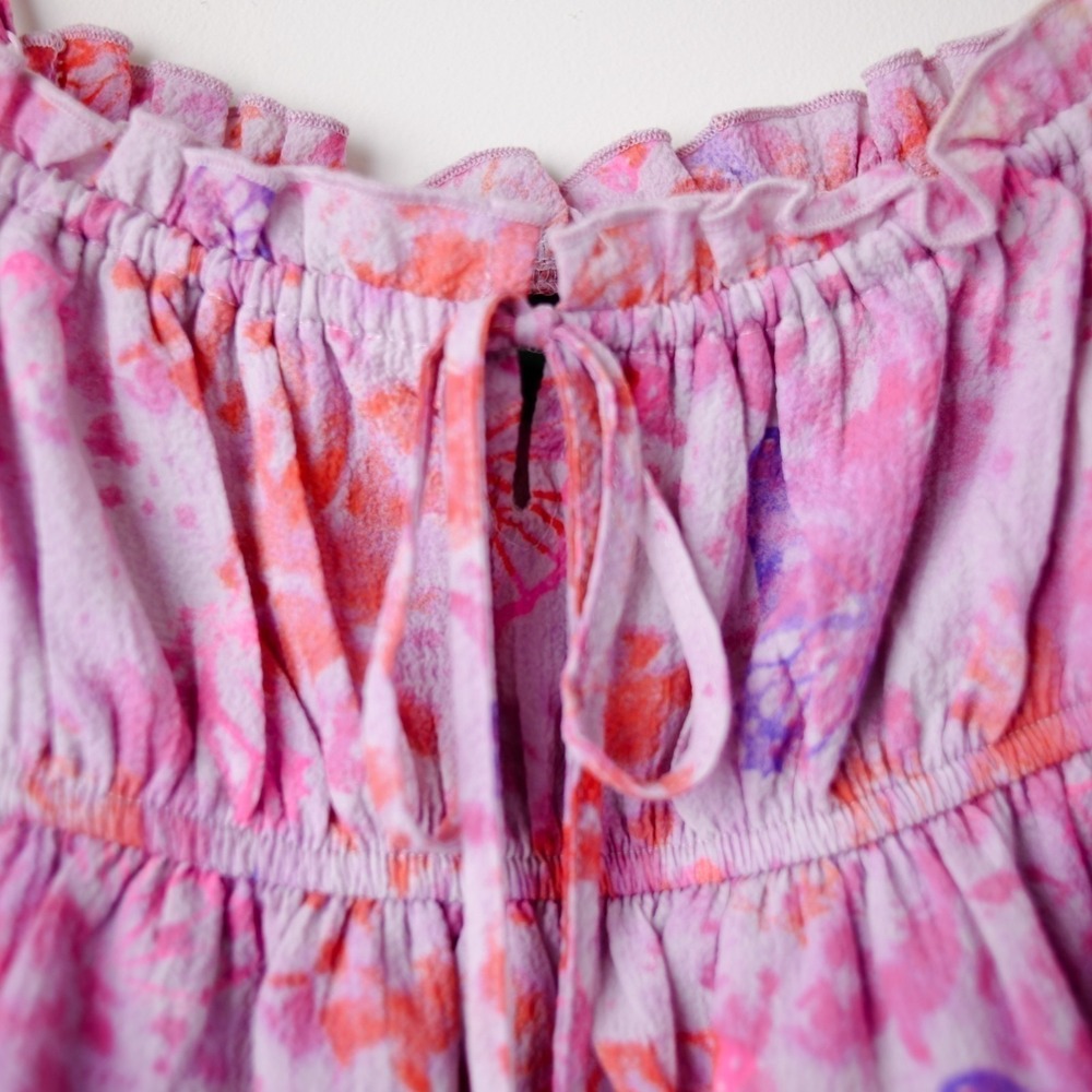 Wild Fable Babydoll Peplum Top S Pink Fairy Ruffle Tiered Butterfly Cottagecore - Picture 3 of 9